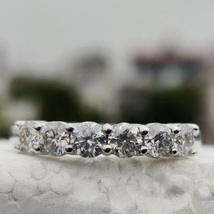 CZ AAA+Six Stones Band, Moissanite Band, 14KT Gold Band, Wedding,engagement ring - £70.00 GBP
