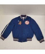 Vtg MLB New York Yankees Teddy Bear Full Zip Track Bomber Jacket Youth S... - $104.28 CAD