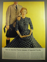 1955 Viyella House of Lords Dress Ad - New in America! Tartan dresses - £14.78 GBP