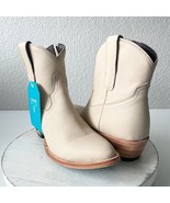Lane PLAIN JANE Womens Cowboy Bootie 9.5 Pale Ivory Western Cowgirl Ankl... - $163.35