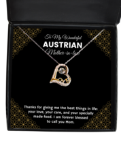 Austrian Mother-in-Law Necklace Gifts - To My Wonderful Mother-in-law - Love  - £40.02 GBP