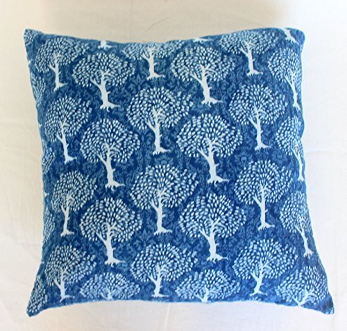 Traditional Jaipur Indigo Pillow Cover, Handmade Outdoor Cushions, Decorative Th - $12.73