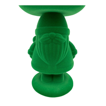 Bath &amp; Body Works Green Flocked Santa Pedestal 3 Wick Candle Holder 7.25... - £37.02 GBP