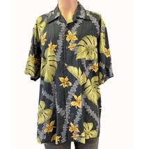 Tommy Bahama Men&#39;s Black Tropical Silk Button front Shirt Size L SKU 4402 - $20.74