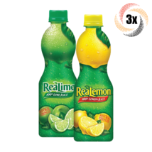 3x Bottles ReaLime &amp; ReaLemon 100% Real Juice | 8 fl oz | Mix &amp; Match Fl... - £15.37 GBP