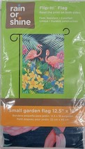 Pink Flamingos Flowers Tropical Garden Porch Yard Flag 12.5 x 18 Free Sh... - $8.91