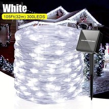 Solar Led String Lights,8 Lighting Modes,Waterproof (300LEDS 105Ft) WHITE - £10.99 GBP