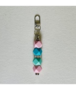 Bag Charm / Keychain - Geometric Silicone Beads w/Silver Hardware - $12.00