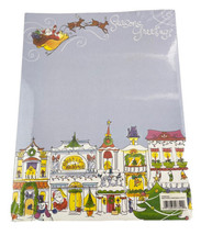 Geographics Main Street Stationery Christmas Greeting Santa Sleigh Flying Shops - £9.90 GBP