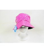 Bucket Hats Shiny PU Leather Pink Blue Silver Green Peach Black Brown Co... - €8,67 EUR