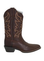 Justin men&#39;s stampede square toe western boots - ee width in BROWN - size 12 - £75.99 GBP