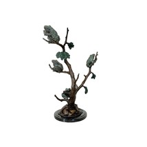 Bronze Four Frogs on Tree Tabletop Sculpture - £549.85 GBP