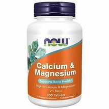 NOW Supplements, Calcium &amp; Magnesium 2:1 Ratio, High Potency, Supports Bone H... - £10.46 GBP