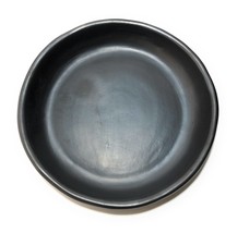 Dish Dinner Round Serving Plate Black Clay 9.0&quot; Black Clay Unglazed 100% Handcra - £27.28 GBP
