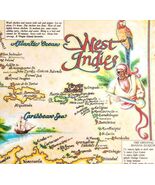 1993 West Indies St Croix Views Placemat Vintage Drink Recipes Map Theme... - €17,28 EUR