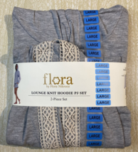 NEW Flora by Flora Nikrooz 2 Piece Lounge Knit Hoodie PJ Set Size Large Grey - £14.94 GBP