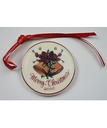 Longaberger Pottery Merry Christmas Tie-On Collectible Accessory Pottery... - £9.28 GBP