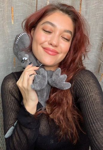 Plush Gray Dinosaur Toy – Stuffed Dino for Kids 18"x9" – Soft Animal Gift Y22 Item image 9