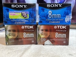 TDK 120 8mm Video Tape Sony + LOT Of 4 NEW - $279.60 MXN