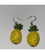 Pineapple Earrings Silver Wire Fruit Tropical  - $8.50