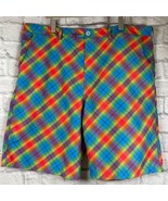 Pantaloni Corti Da Golf Uomo Con Design A Quadri Taglia 40 Colori Neon B... - $20.78