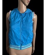CAT &amp; JACK Girl’s Nylon Hooded Vest Blue Teal Pink Size L 10/12 Vintage ... - $205.36 MXN