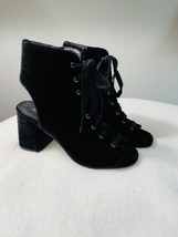 JustFab suede  open toe booties, Size 6.5 - £23.31 GBP