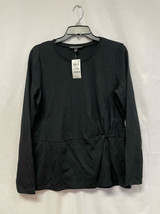 Msrp $50 Inc Twist Front Black Top Size Large (Stained) - £9.12 GBP