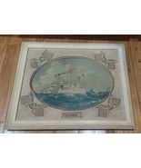 USS &quot;Maine Battleship Patriotic Framed Art Possible Painting 22.5 X 19 N... - £257.79 GBP