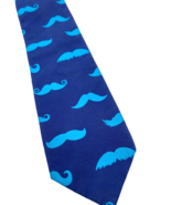 Old Navy Tie Medium Boys Blue Mustache Moustache Print Cotton - $418.86 MXN