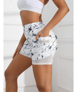 Marble print biker Shorts with pockets - $12.20