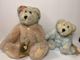 2 Teddy Bears Boyds Bears One Pink and One Blue Plush Stuffed Animals - $7.74