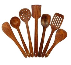 Handicrafts Wooden Serving and Cooking Spoons Wood Brown Spoons Kitchen ... - $30.57