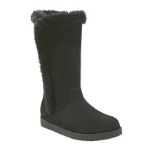 Universal Thread Women&#39;s Daniela Black Genuine Suede Faux Fur Tall Winter Boots - £69.35 GBP