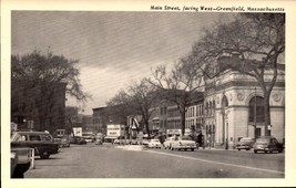 View Of Main Street Facing West -Greenfield Massachusetts Ma Rppc Postcard BK55 - £3.89 GBP