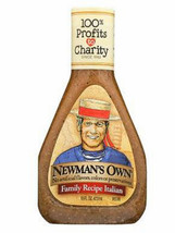 Newman&#39;s Own Italian Salad Dressing, 16oz, Case of 6 bottles, zesty - $53.99