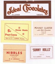 Vintage RC Lennox Ideal Chocolates Labels Sunny Rolls Peanut Cluster Nib... - £5.66 GBP