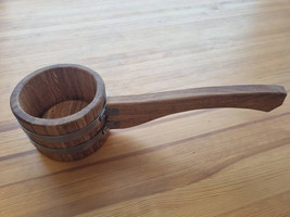 Handmade Wooden Scoop Ladle Oak Premium Quality 0.5L - £31.97 GBP