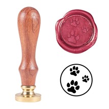 Dog Paw Prints Wax Seal Stamp, Puppy Paw Sealing Stamp Animal Vintage Retro Stam - £10.95 GBP