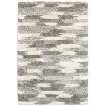 7 X 10 Gray And Ivory Geometric Pattern Area Rug - €384,01 EUR
