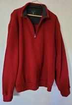 Arrow Men’s 2XL Pullover 1/4 Zip Long Sleeve Red Maroon Fleece Sweater Warm - £10.12 GBP