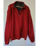 Arrow Men’s 2XL Pullover 1/4 Zip Long Sleeve Red Maroon Fleece Sweater Warm - £10.08 GBP