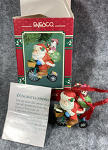 Enesco &quot;Santa&#39;s Secret Test Ride&quot; Treasury of Christmas Ornament 1994-Tr... - £8.70 GBP