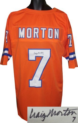 Craig Morton signed Orange TB Custom Stitched Pro Style Football Jersey XL #7- J - £71.28 GBP