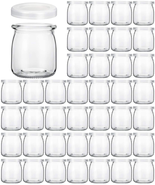 Glass Jars, 40 PACK 6 Oz Clear Yogurt Jars with PE Lids, Glass Pudding J... - £40.28 GBP