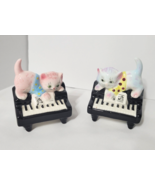 Vtg Kitty Cats On Piano Pink Blue Japan ESD Salt &amp; Pepper Shakers St Tho... - $66.06 CAD