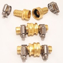 3Sets Brass 3/4&quot; 5/8&quot; Garden Heavy Duty Hose Mender Repair Kit Male Female End - £7.79 GBP