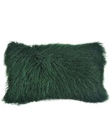 Tibetan lamb fur pillow  Mongolian lamb fur pillow -  Vintage Green -12&quot;... - €60,37 EUR+