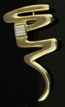 Vintage Costume Jewelry Gold Tone Rhinestone PARK LANE Brooch Pin Pendant 3&quot; - £14.84 GBP