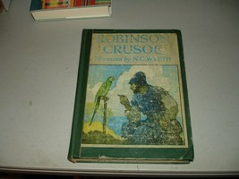 Robinson Crusoe Daniel Defoe &amp; N.C. Wyeth (Hc 1957) Ex Lib, Rare, Illustrated - £11.66 GBP